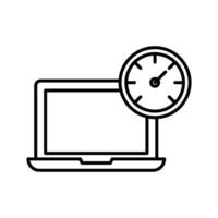 Network speed test icon linear logo mark in black and white vector