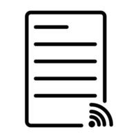 News Feed icon linear logo mark in black and white vector