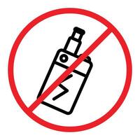 No Electronic Vaping icon linear logo mark in black and white vector