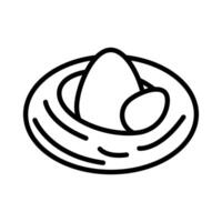 Nest icon linear logo mark in black and white vector