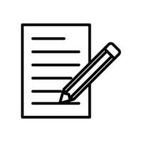 Note icon linear logo mark in black and white vector