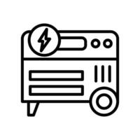 Portable power generator icon linear logo mark in black and white vector