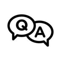 Questions and answers icon linear logo mark in black and white vector