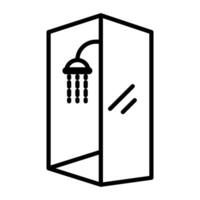 Shower cabin bathroom icon linear logo mark in black and white vector