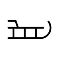 Sled icon linear logo mark in black and white vector