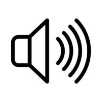 Speaker volume icon linear logo mark in black and white vector