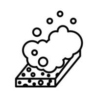 Sponge with foam icon linear logo mark in black and white vector