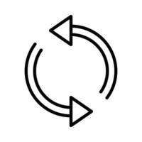 Synchronization icon linear logo mark in black and white vector
