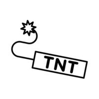 TNT dynamite icon linear logo mark in black and white vector