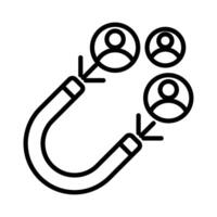 User Engagement icon linear logo mark in black and white vector
