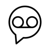Voicemail icon linear logo mark in black and white vector