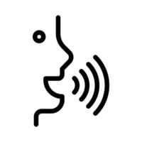 Voice recognition icon linear logo mark in black and white vector