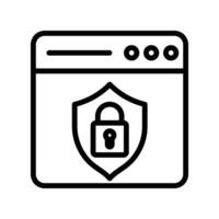 Web Security icon linear logo mark in black and white vector