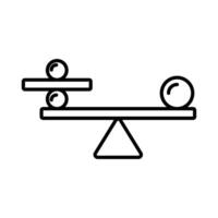 balancing icon linear logo mark in black and white vector