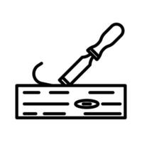 chisel icon linear logo mark in black and white vector