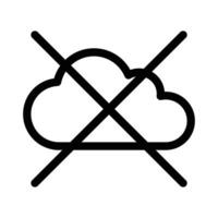 cloud sync disable icon linear logo mark in black and white vector