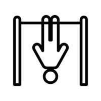 exercise hang bar icon linear logo mark in black and white vector