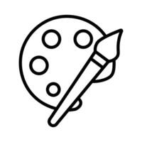 palette color icon linear logo mark in black and white vector