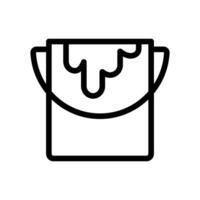 paint bucket icon linear logo mark in black and white vector