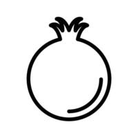 pomegranate icon linear logo mark in black and white vector