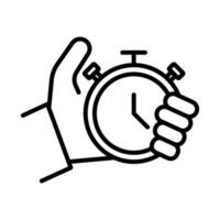 testing time icon linear logo mark in black and white vector