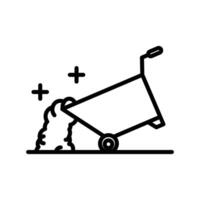 wheelbarrow unloading icon vector