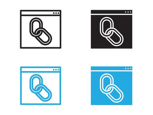 Backlink icon black and white outline sign