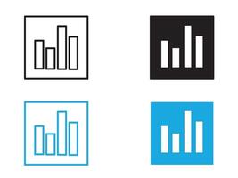 Chart icon black and white outline sign vector