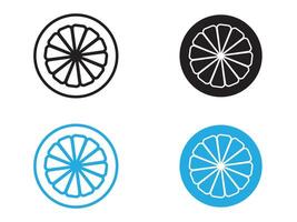 Citrus, lemon, lime, orange, tangerine slice icon vector