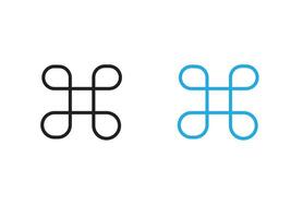 Cmd or command icon black and white outline sign vector