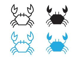 Crabs icon black and white outline sign vector