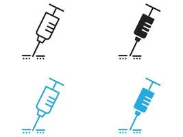 Intradermal injection icon black and white outline sign vector