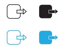 Logout exit icon black and white outline sign vector