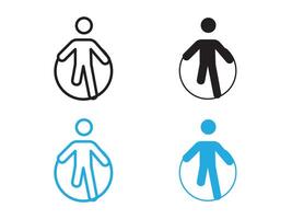Man jumping with skipping rope icon black and white outline sign vector