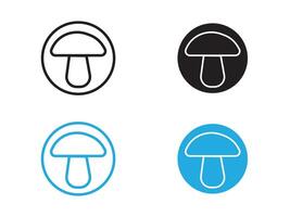 mushroom icon set vector