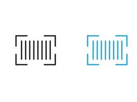 Scan barcode icon black and white outline sign vector