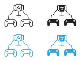 game contest icon black and white outline sign vector