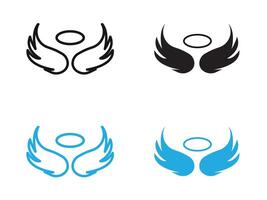 angel wing icon black and white outline sign vector