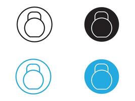 kettlebell icon black and white outline sign vector