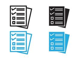 Assignment icon black and white outline sign vector
