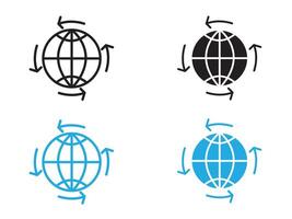 globalization icon set vector