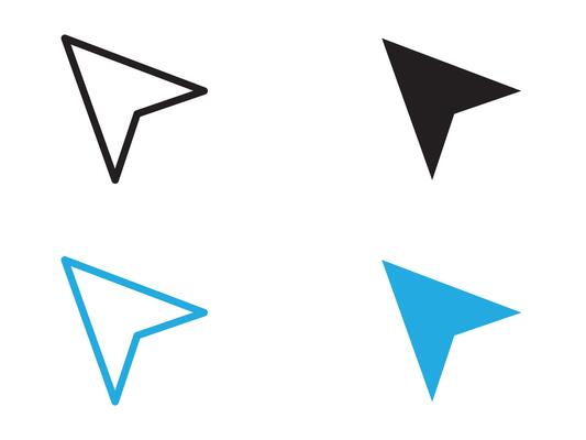 Navigator arrow icon black and white outline sign