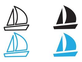 sailboat icon set vector