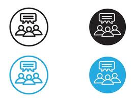 User Engagement icon black and white outline sign vector
