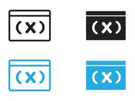 Variable symbol icon black and white outline sign vector