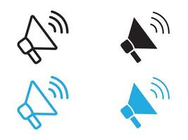 announce in loudspeaker icon black and white outline sign vector