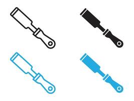chisel icon black and white outline sign vector