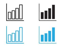 graph chart icon black and white outline sign vector