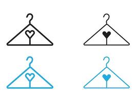 hanger icon black and white outline sign vector