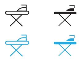 ironing table icon black and white outline sign vector